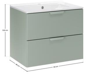 Zestaw mebli łazienkowych 60cm z umywalką Lava Aster Green