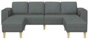 Nowoczesna sofa w ciemnoszarym kolorze z ergonomicznymi podÅokietnikami i brÄ zowymi nogami