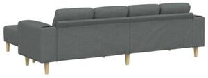 Nowoczesna sofa w ciemnoszarym kolorze z ergonomicznymi podÅokietnikami i brÄ zowymi nogami