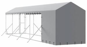 Kojec dla psa, z dachem, srebrny, 2x10x2,5m, stal galwanizowana