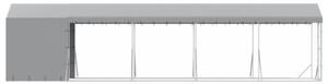 Kojec dla psa, z dachem, srebrny, 2x10x2,5m, stal galwanizowana