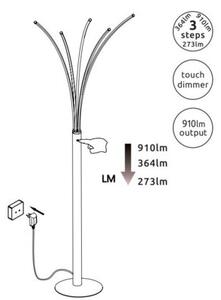 Globo BIZZY 59229B lampa podłogowa LED 36W czarna, ściemniacz dotykowy, 3000K, 187 cm
