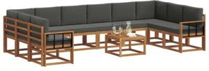 Modularny zestaw sof ogrodowych z litego drewna akacjowego