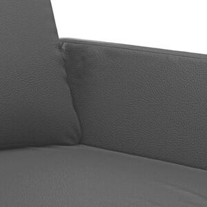 Sofa, 3-osobowa czarna, 180 cm, obita sztucznÄ skÃ³rÄ