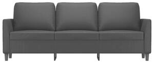 Sofa, 3-osobowa czarna, 180 cm, obita sztucznÄ skÃ³rÄ