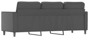 Sofa, 3-osobowa czarna, 180 cm, obita sztucznÄ skÃ³rÄ