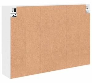 Nowoczesna szafka lusterkowa z przechowywaniem - biały materiał drewnopochodny, 80 x 17 x 55 cm