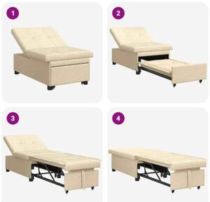 Nowoczesna rozkÅadana sofa w kolorze kremowym z regulowanym oparciem