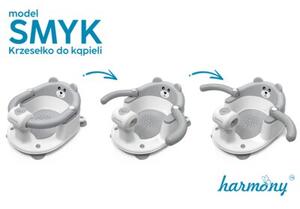 Stabilne siedzisko do kąpieli dla niemowląt Harmony szare