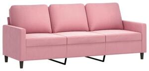 Sofa 3-osobowa z podnÃ³Å¼kiem, rÃ³Å¼owa, 180 cm, aksamitem