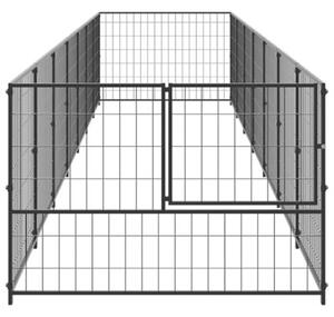Kojec dla psa, czarny, 7 m², stalowy