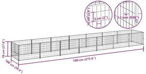 Kojec dla psa, czarny, 7 m², stalowy
