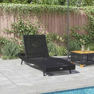 Leżak czarny 197 x 70 x 82 cm polirattan