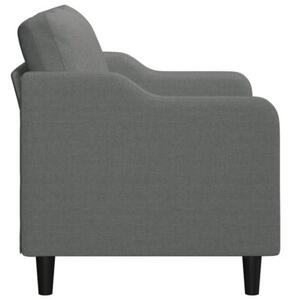 Sofa 2-osobowa, ciemnoszara, 140 cm, tapicerowana tkaninÄ