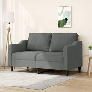 Sofa 2-osobowa, ciemnoszara, 140 cm, tapicerowana tkaninÄ