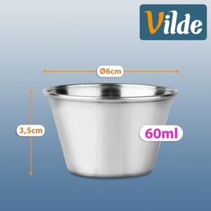 Miseczka na sos dipówka stalowa 6 cm, 60 ML 12 szt