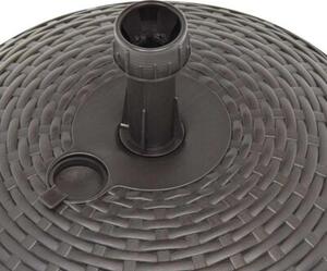 Podstawa pod parasol, 20 l, brązowa, rattan z tworzywa