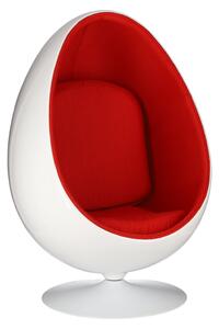 Fotel Ovalia Chair biało czerwony