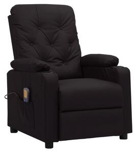 Fotel masujący, czarny, sztuczna skóra
