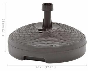 Podstawa pod parasol, 20 l, brązowa, rattan z tworzywa