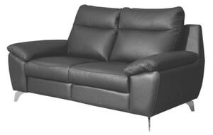 Sofa skórzana 2-osobowa czarna PERLE