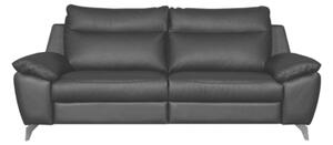 Sofa skórzana z wysuwanym siedziskiem czarna PERLE