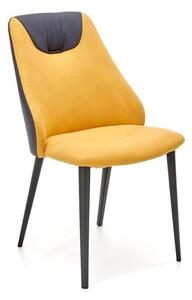 Musztardowe krzesło z miękkim siedziskiem