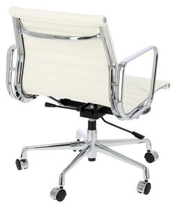 Fotel biurowy CH1171 PREMIUM inspirowany EA117 skóra biała, chrom
