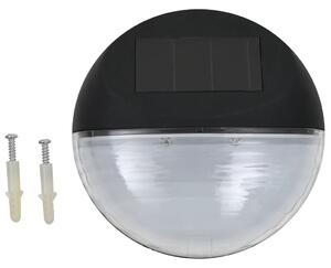 Solarne lampy ścienne LED do ogrodu, 24 szt., okrągłe, czarne