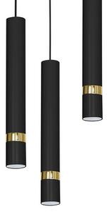 Lampa wisząca loftowa tuba czarno-złota RENO III