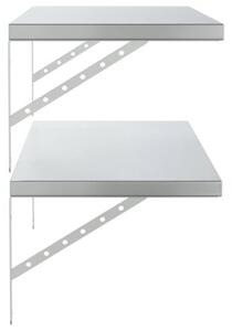 Półki ścienne, 2 szt., 100x40 cm, srebrna stal nierdzewna
