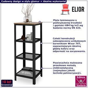 Niski regał w stylu loft czarny + dąb lancelot R0-F64