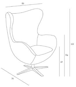 Fotel z podnóżkiem Jajo Soft skóra ekologiczna biały 506