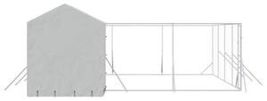 Kojec dla psa, z dachem, srebrny, 10x6x2,5m, stal galwanizowana