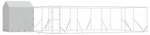 Kojec dla psa, z dachem, srebrny, 10x6x2,5m, stal galwanizowana