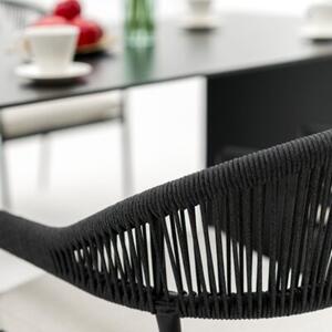Zestaw mebli ogrodowych nowoczesne aluminiowe BELIZE LUX czarno beżowe