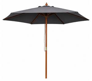 Linder Exclusiv Parasol ogrodowy z drewnian konstrukcj 250 cm Ciemnoszary