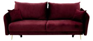 Sofa 3-osobowa z pikowanymi poduszkami bordowa EMPOLI