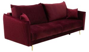 Sofa 3-osobowa z pikowanymi poduszkami bordowa EMPOLI