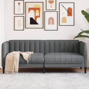 Sofa 2-osobowa, ciemnoszara, tapicerowana tkaninÄ