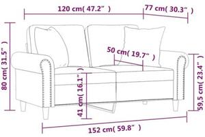 Sofa 2-osobowa z poduszkami, ciemnozielona, 120 cm, aksamit
