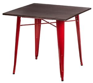 Stół Paris Wood sosna orzech/czerwony metalowy