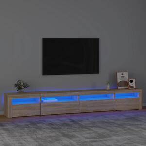 Szafka pod TV z oświetleniem LED, dąb sonoma, 270x35x40 cm