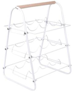 Stojak na wino metalowy biały 9 butelek 33x29x46 cm
