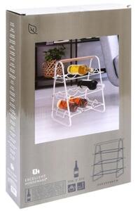 Stojak na wino metalowy biały 9 butelek 33x29x46 cm