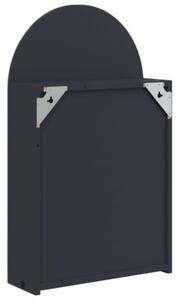 Szafka łazienkowa z lustrem i LED, łukowa, szara, 42x13x70 cm