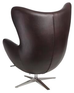 Fotel z podnóżkiem Jajo Soft skóra ekologiczna brązowy 525