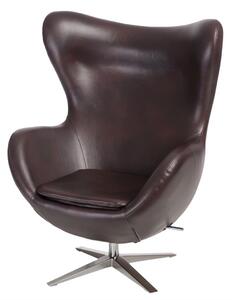 Fotel z podnóżkiem Jajo Soft skóra ekologiczna brązowy 525