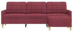 Sofa 3-osobowa z podnÃ³Å¼kiem winna czerwieÅ 210 cm, tkaninÄ