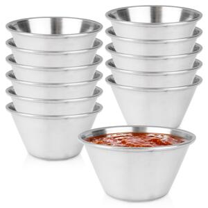 Miseczka na sos dipówka stalowa 7 cm, 90 ML 12 szt
